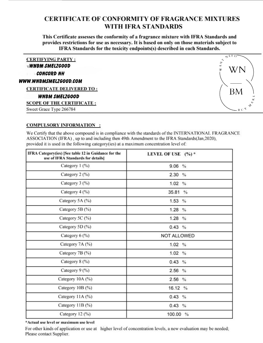 Sweet grace Fragrance Oil TYPE