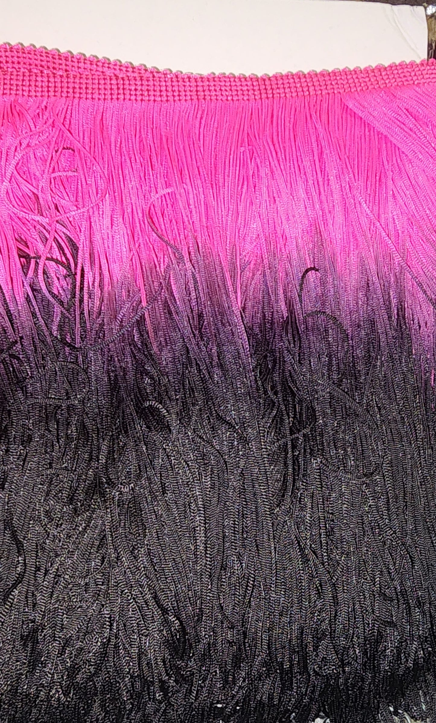 Neon pink and black ombre fringe