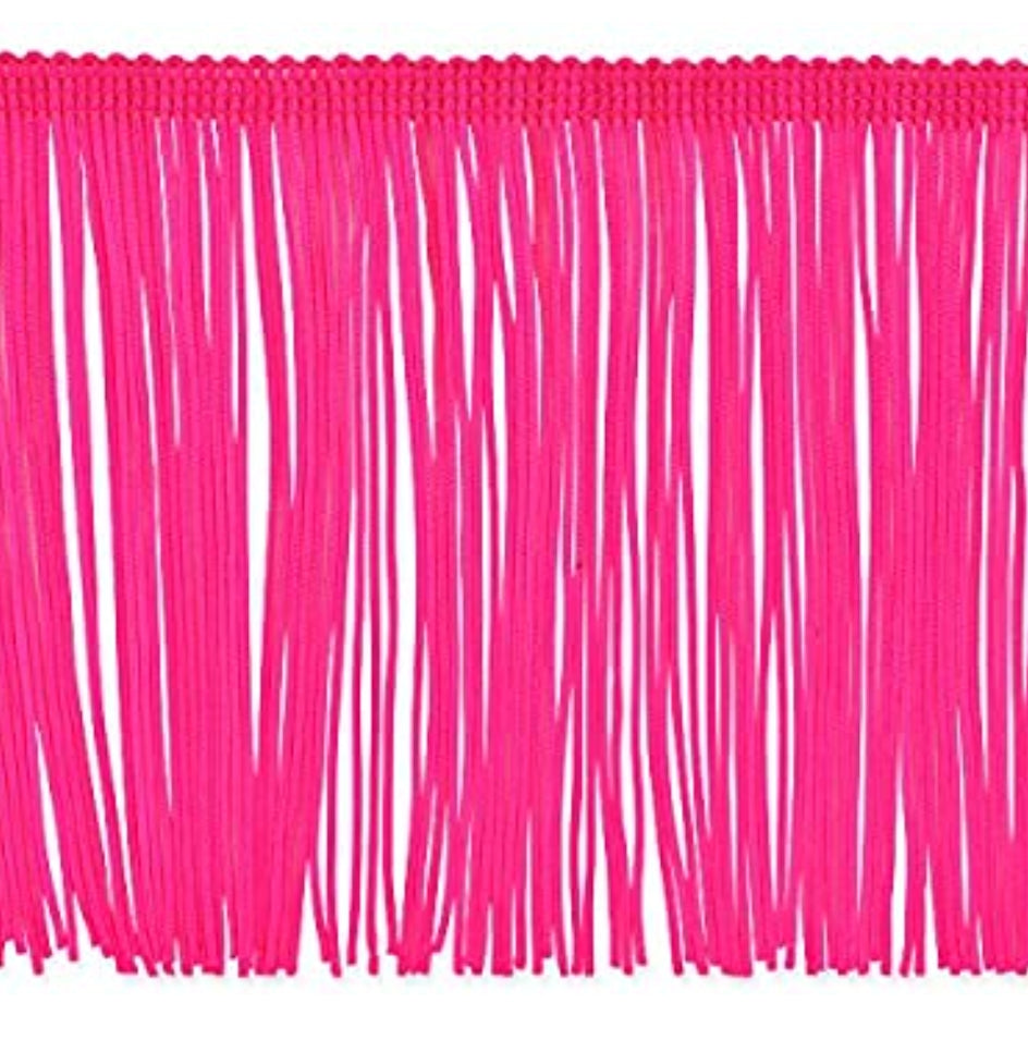 4" hot pink fringe