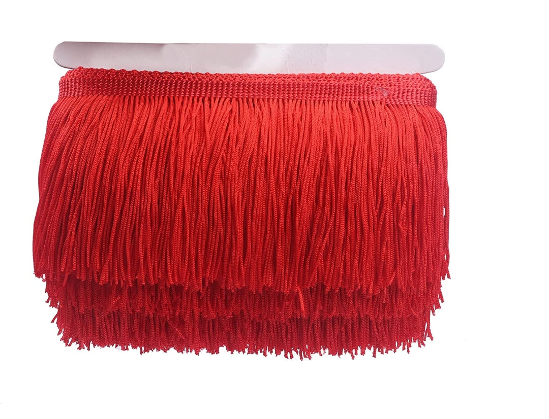 4" red fringe