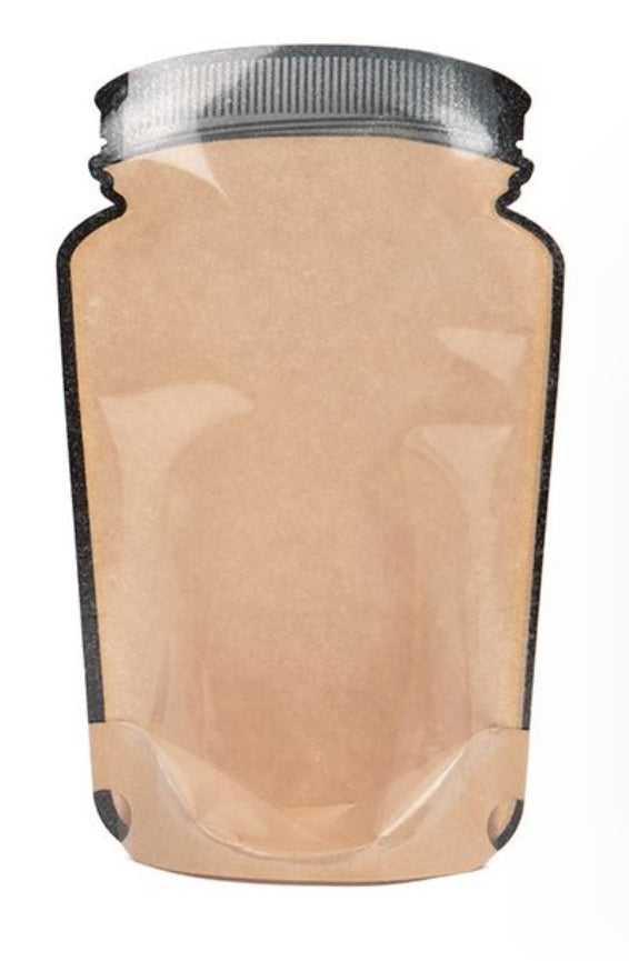 jar  stand up bags clear front 6."x3"x10" (100)