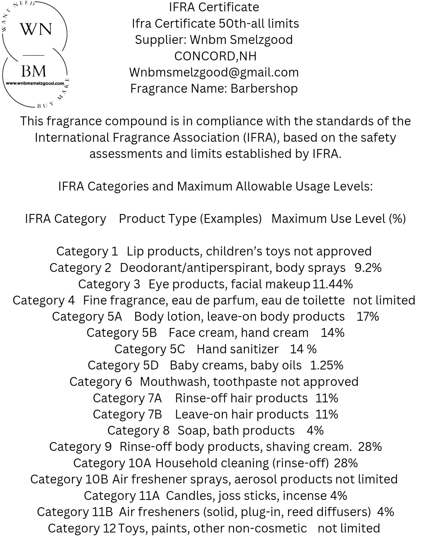 Barber shop fragrance oil