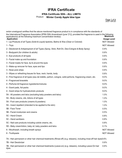 Winter Candy Apple BBW TYPE fragrance oil