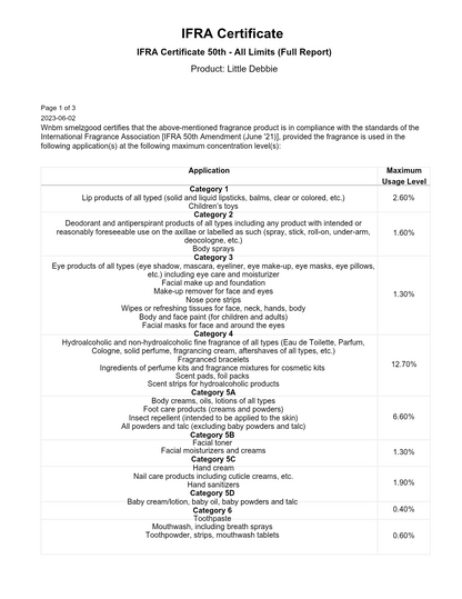 Little Debbie type WNBM Exclusive fragrance oil