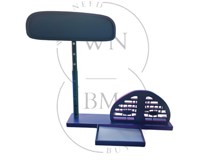 Display with adjustable mirror business card holder and vent clip display