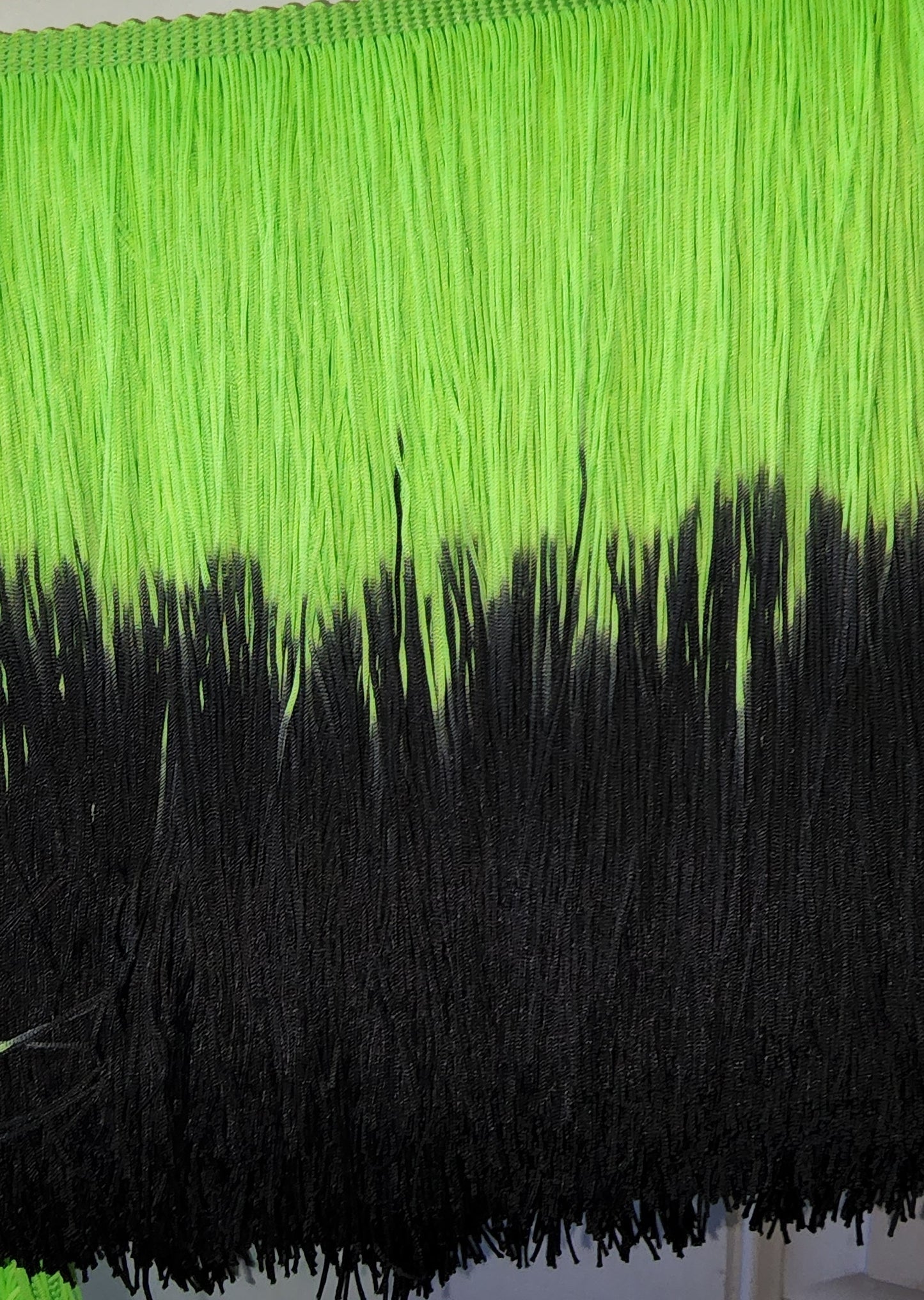 neon green and black ombre fringe