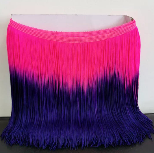 Pink and purple ombre fringe