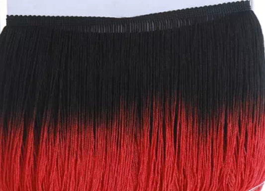 Black and red ombre fringe
