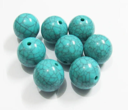 turquoise  20 mm bubble gum beads